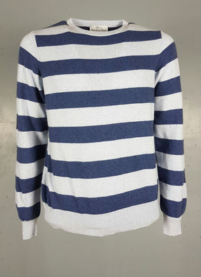 Pullover Girocollo Uomo in misto Cashmere a righe 100% Made in Italy