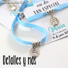 Pulsera comunión niña Cinta azul. Detalles de comunión