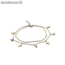 pulsera con cruz en acero inoxidable