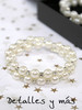 Pulsera de perlas doble. Pulseras baratas boda