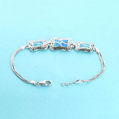 pulsera de plata con ópalos azules - Foto 2