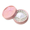 Pulsera doble perlas con caja, con rosa
