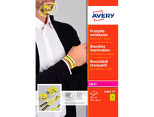 Pulsera identificativa avery polietileno amarillo fluorescente imprimible laser