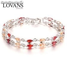 Pulsera Lovans jewelry con circónes de rojos y naranjas