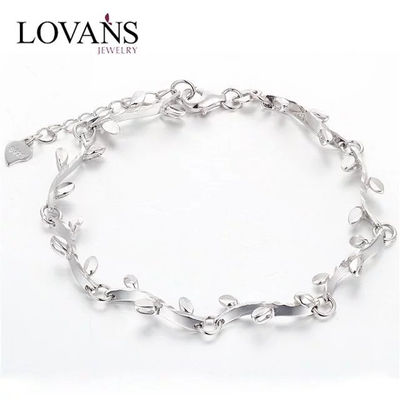 Pulsera Lovans jewelry vid y hojas de plata