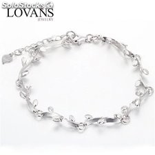 Pulsera Lovans jewelry vid y hojas de plata