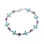 pulsera ópalos azules forma de cruz con circónes púrpuras de plata - 1