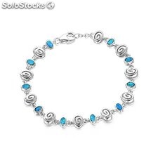 pulsera ópalos azules forma de elipse joyería de moda