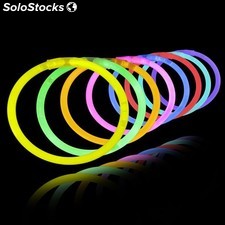 Pulseras luminosas, glow, multicolor, 100 unidades