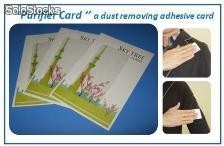 &#39;&#39;Purifier card&#39;&#39; a dust removing adhesive card