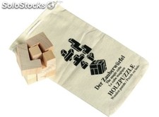 Puzzle CRAZY CUBE piezas de madera en bolsa de algodón