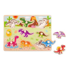 Puzzle Infantil Dinosaurios De Madera