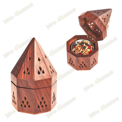 Pyramid madera-cabreuva bohne - container kohle weihrauch-brenner