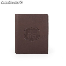 R41006 carteira pele marcas rota 66 Brown