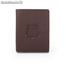 R41018 carteira de pele marcas rota 66 Brown