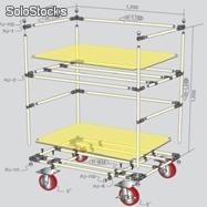 Racks - Contentores - Ferro, Alumínio, ModulPipe, Bambu - Sistema Tubular para e