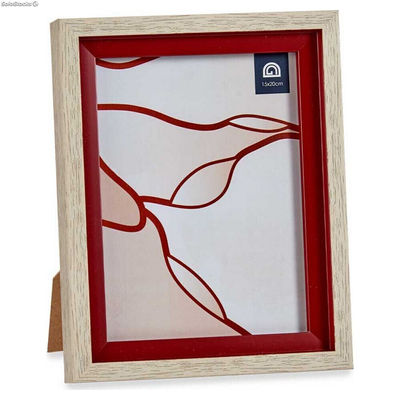 Ramka na Zdjęcia 16515 Czerwony Brązowy 18,8 x 2 x 24 cm Szkło Drewno Plastikowy