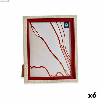 Ramka na Zdjęcia Szkło Czerwony Drewno Brązowy Plastikowy (24 x 2 x 29 cm) (6 Sz