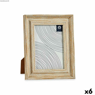 Ramka na Zdjęcia Szkło Złoty Drewno Brązowy Plastikowy (19 x 2 x 24 cm) (6 Sztuk