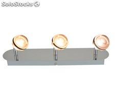 Rampe 3 spots LED orientables - 3 x 4,5 W LED intÃ©grÃ©es - 3000 K - L. 415 mm