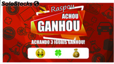 Raspadinha raspou, achou, ganhou!! - tam. 9x5cm - 1000 unid.