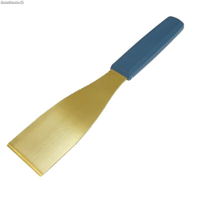 Rasqueta detectable hoja latón y mango azul 250x50mm M586