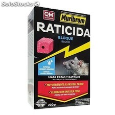 Raticida en Bloque MURIBROM QM 5 x 200g Veneno Ratones, Ratas y roedores