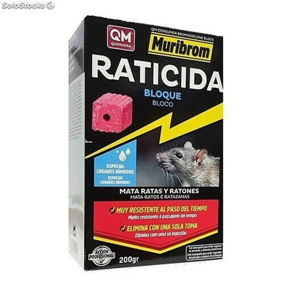 Raticida en Bloque MURIBROM QM 5 x 200g Veneno Ratones, Ratas y roedores