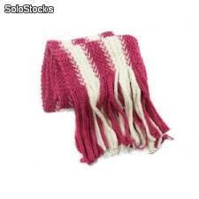 Rayé de coton écharpe tricotés - Photo 2