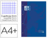 Recambio color 1 oxford din a4+ 80 hojas 90 gr cuadro 5 mm 4 taladros color azul