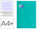 Recambio color 1 oxford din a4+ 80 hojas 90 gr cuadro 5 mm 4 taladros color ice - 1