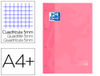 Recambio color 1 oxford din a4+ 80 hojas 90 gr cuadro 5 mm 4 taladros color rosa