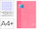 Recambio color 1 oxford din a4+ 80 hojas 90 gr cuadro 5 mm 4 taladros color rosa - 1