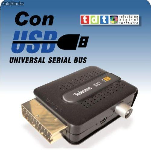RECEPTOR TDT EUROCONECTOR ABATIBLE USB GRABADOR