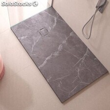 Receveur de douche effet marbre gris
