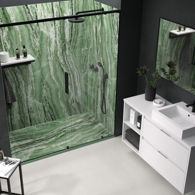Receveur de douche effet marbre naturel de couleur vert Indien. - Photo 4