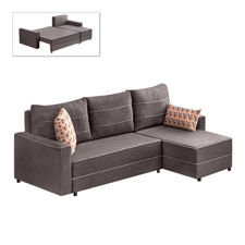 Rechtes Eck-Sofa/Bett burma Braun 242x150x88cm