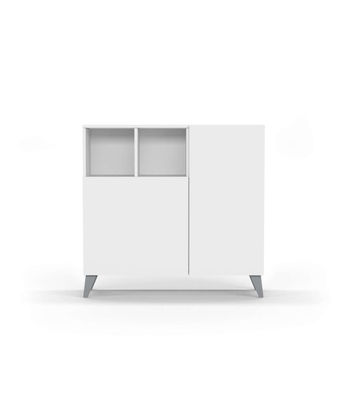 Recibidor zapatero 2 puertas en blanco patas en gris. 87 cm (alto) x 90 cm - Foto 4