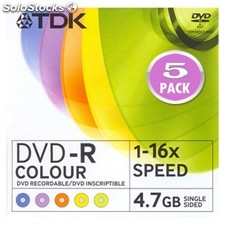Ref. 31614 - DVD-R marca TDK 1-8x 4.7 GB. Caja Slim individual (Precio x Unidad)