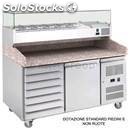 Refrigerated counter / pizza counter - aisi 304 stainless steel - with prep unit