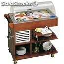Refrigerated fish display trolley - mod. carroxpesce - wooden frame -