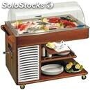Refrigerated fresh fish or meat display trolley - mod. fishandmeal - wooden