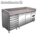 Refrigerated pizza counter - stainless steel - mod. keg3480gr - ventilated