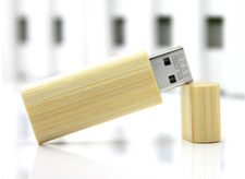 Regalos publicitarios memorias USB barra redonda de madera bambú pendrive madera