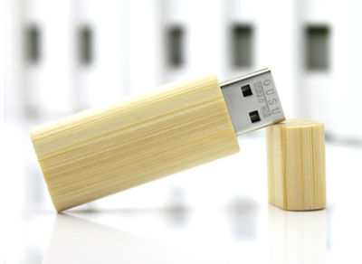 Regalos publicitarios memorias USB barra redonda de madera bambú pendrive madera