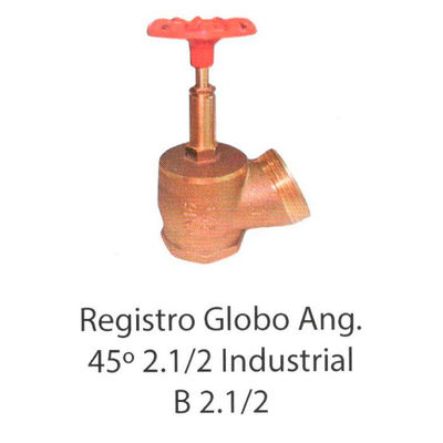 Registro globo angular 45° de 2. 1/2&quot; Industrial B 2 .1/2&quot;