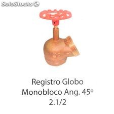 Registro globo monobloco angular 45° de 2.1/2&quot;