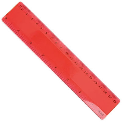 Regla flexible 20 cm rojo