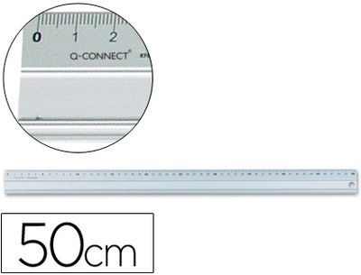 Regla q-connect metalica aluminio 50 cm
