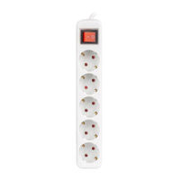 Regleta 5 tomas Interruptor (3M) - Blanco